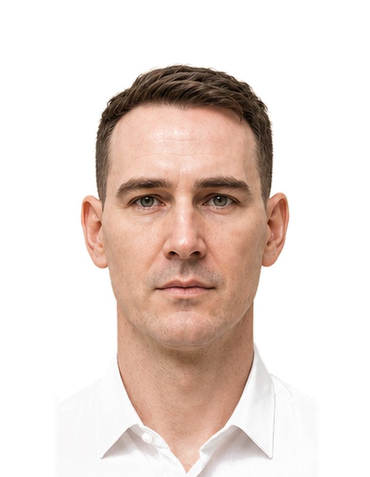 Grant J Bates photographed head on